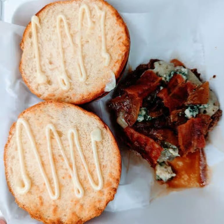 Swiss Bacon Bleu Burger.