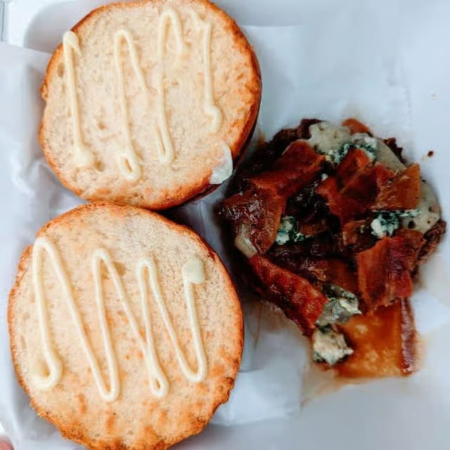 Swiss Bacon Bleu Burger.